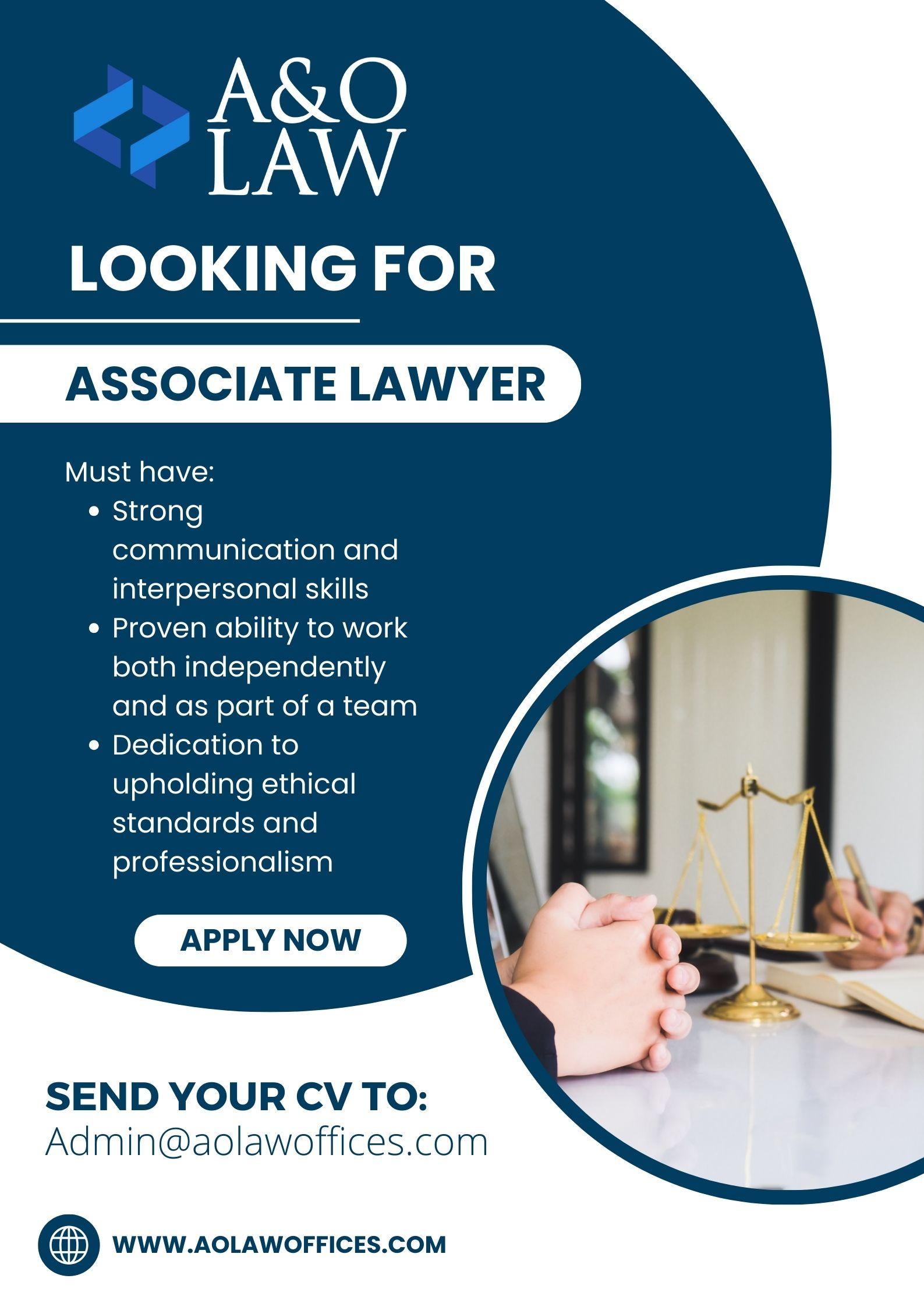 HIRING! ASSOCIATE LAWYER